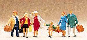 Preiser 10281 HO Scale Passengers Travelers w/Luggage