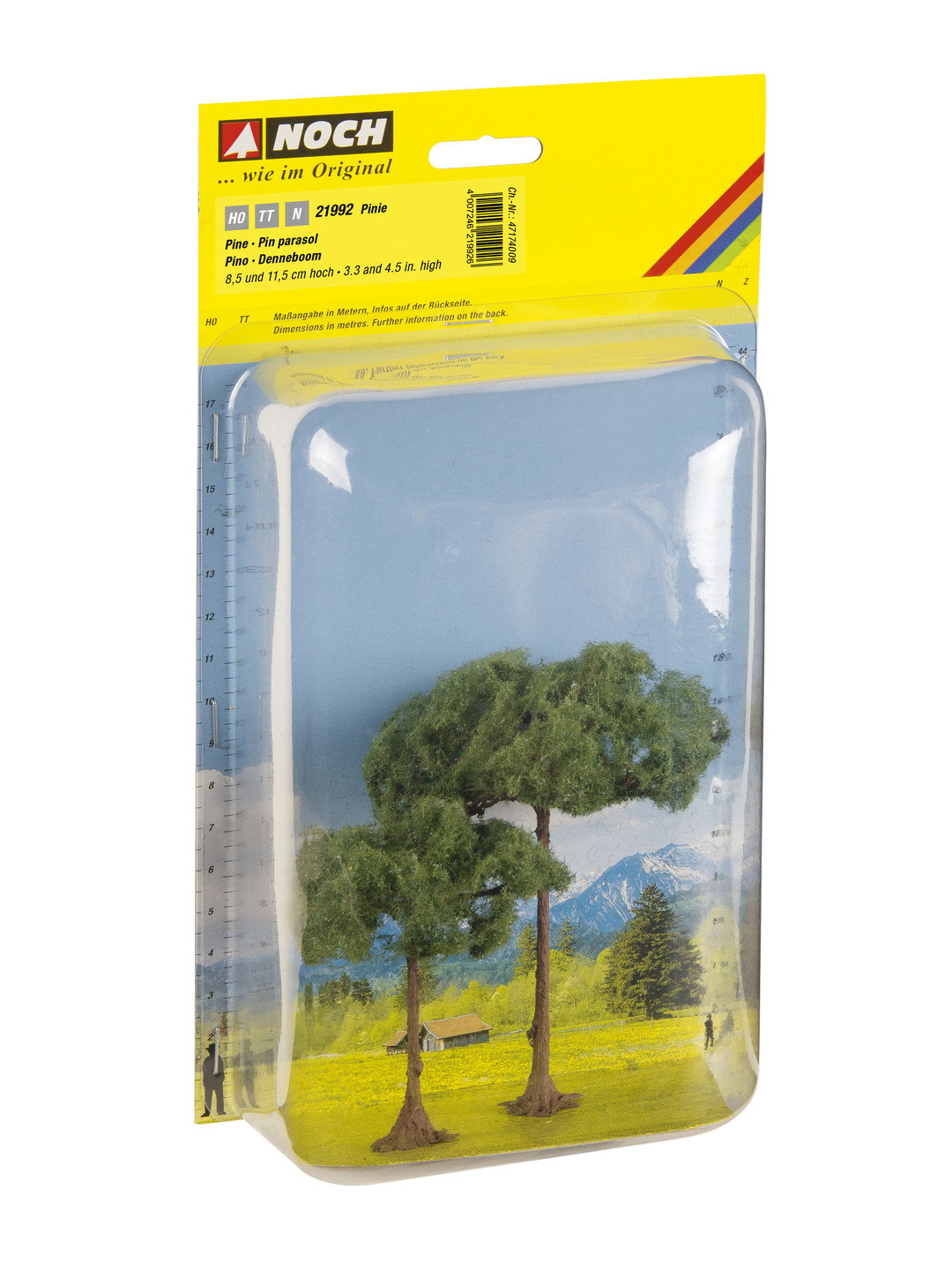 Noch 21992 All Scale Stone Pine Trees, 8.5 & 11.5 cm, Set of 2