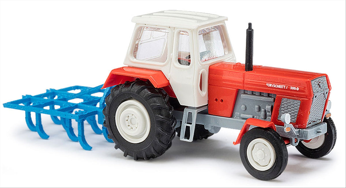 Busch 8712 TT Scale Fortschritt Tractor with Cultivator