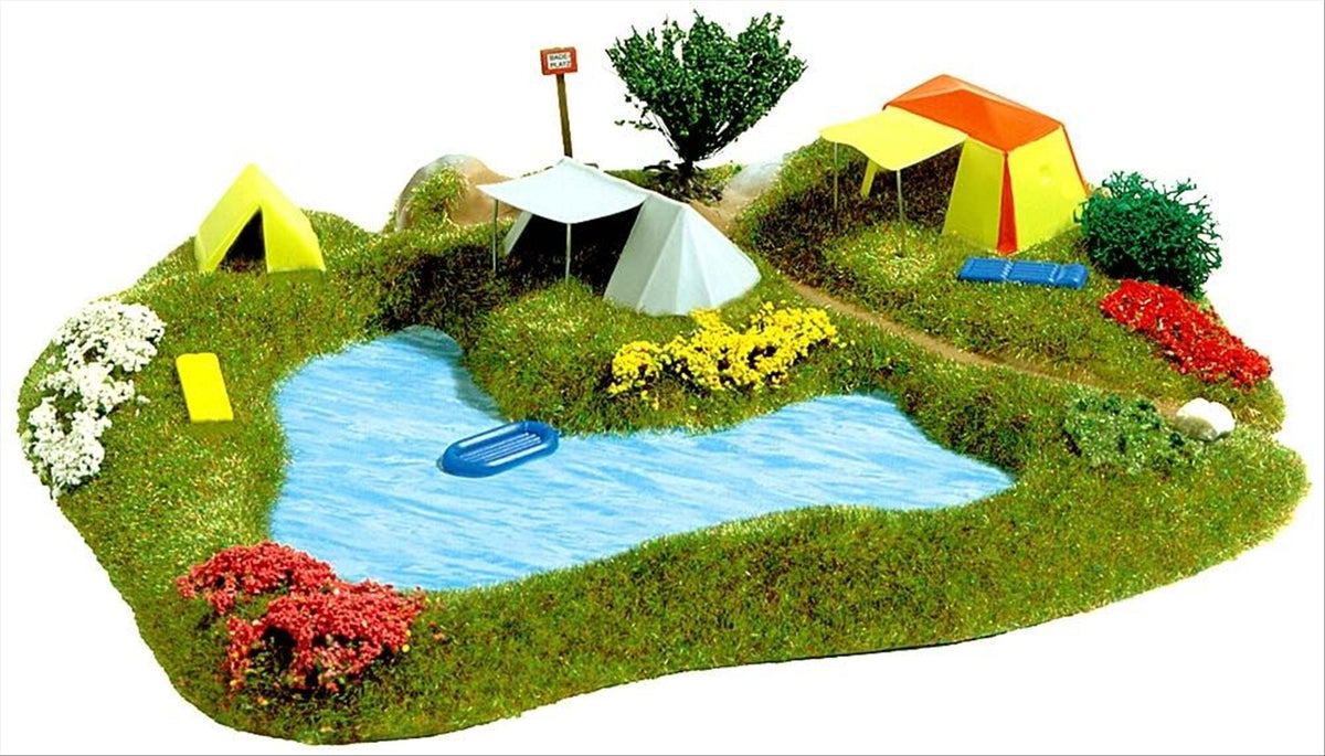 Busch 3108 HO Scale Bathing Lake with Campground Scene
