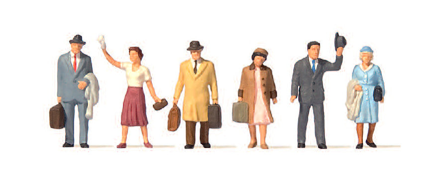 Preiser 73008 OO Scale Travelers Figure Set #1, 6 Figures