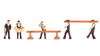 Noch 15051 HO Scale Carpenters with Accessories