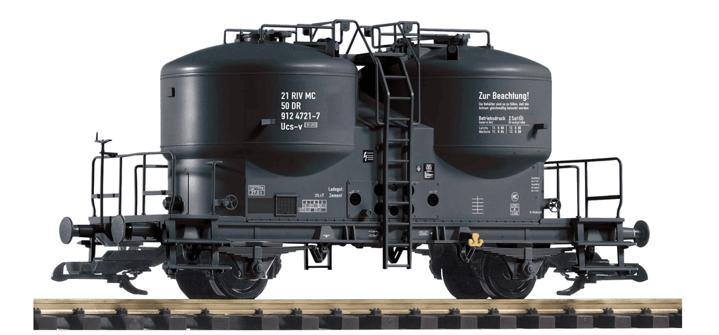 Piko 37796 G Scale DR Era IV Cement Silo Car, Gray Chassis