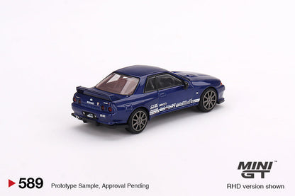 Mini-GT Nissan Skyline GT-R Top Secret VR32 Metallic Blue #589 1:64 MGT00589