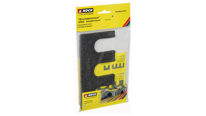 Noch 34942 N Scale Quarrystone 3-Arch Arcade, Gray