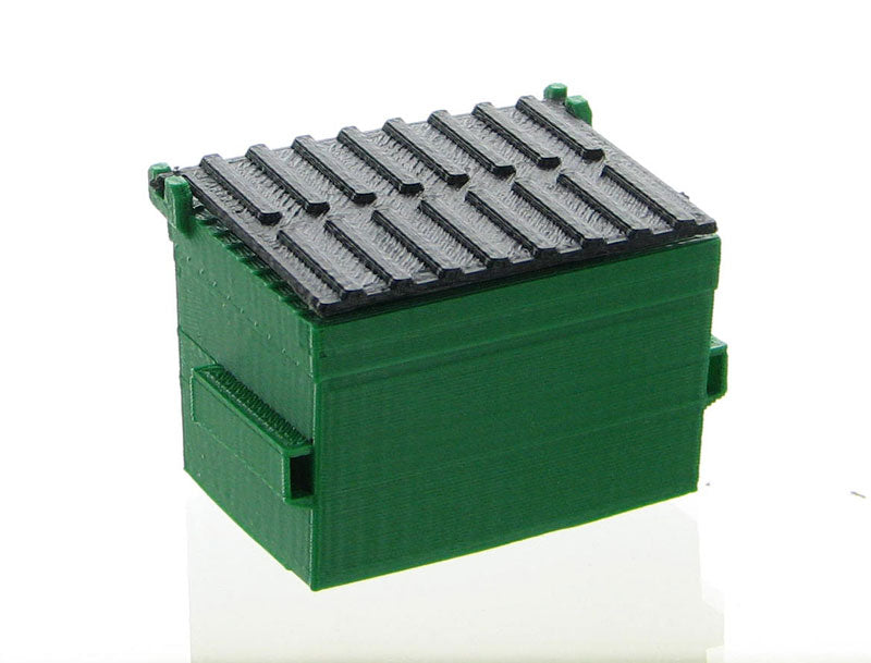 3D To Scale 50-230-GR 1/50 – Trash Dumpster Green Diorama Accessory
