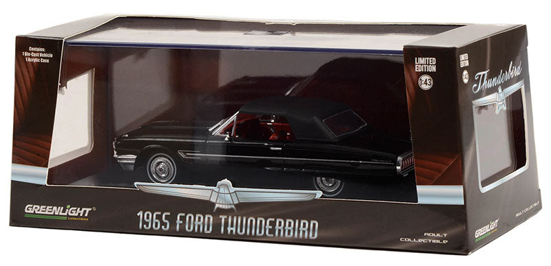 Greenlight 86626 1/43 1965 Ford Thunderbird Convertible, Black