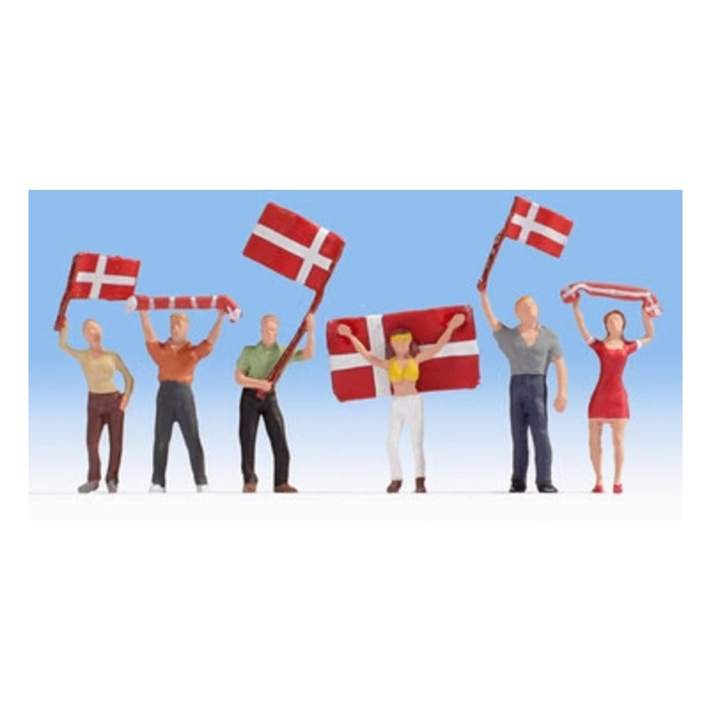 Noch 15970 HO Scale Danish Soccer Fans -- pkg(6)