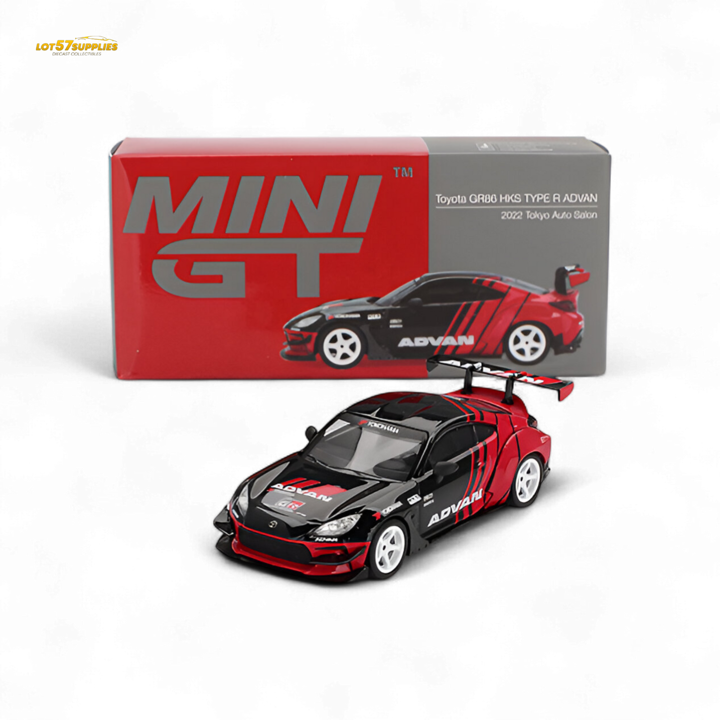 Mini-GT Toyota GR86 HKS TYPE R ADVAN 2022 Tokyo Auto Salon RHD - 1:64