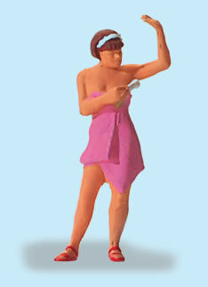 Preiser 28143 HO Scale People At Home Woman Spraying Deodorant