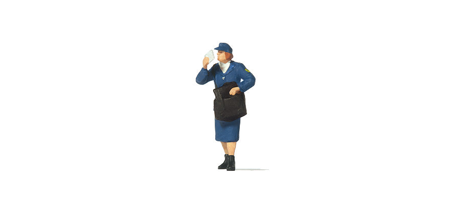 Preiser 28243 HO Scale Postwoman Letter Carrier Figure