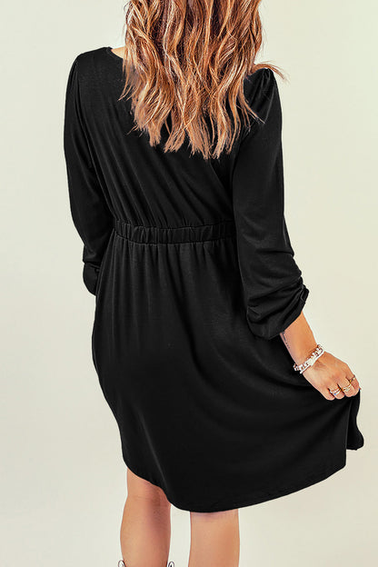 Julianna Button Up High Waist Long Sleeve Dress by Poppy Lee Lane