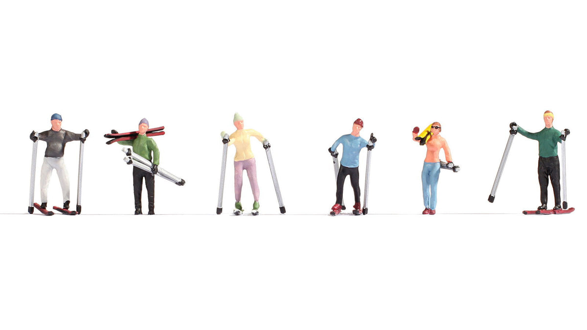 Noch 15827 HO Scale Skiers Figure Set, 6 Pieces