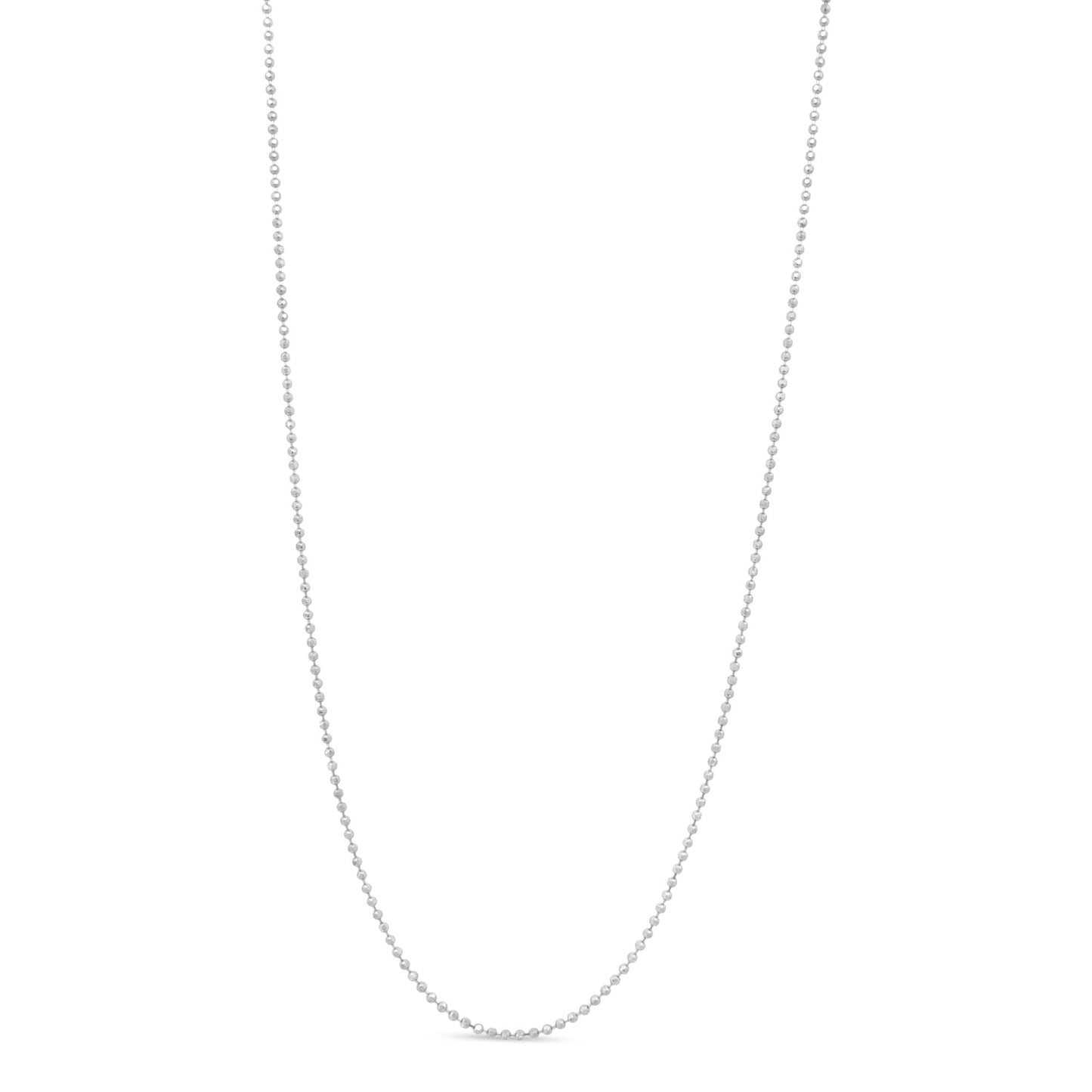 .925 Sterling Silver 0.7mm Slim and Dainty Unisex 18" Inch Ball Bead Chain Necklace by Infinite Jewels