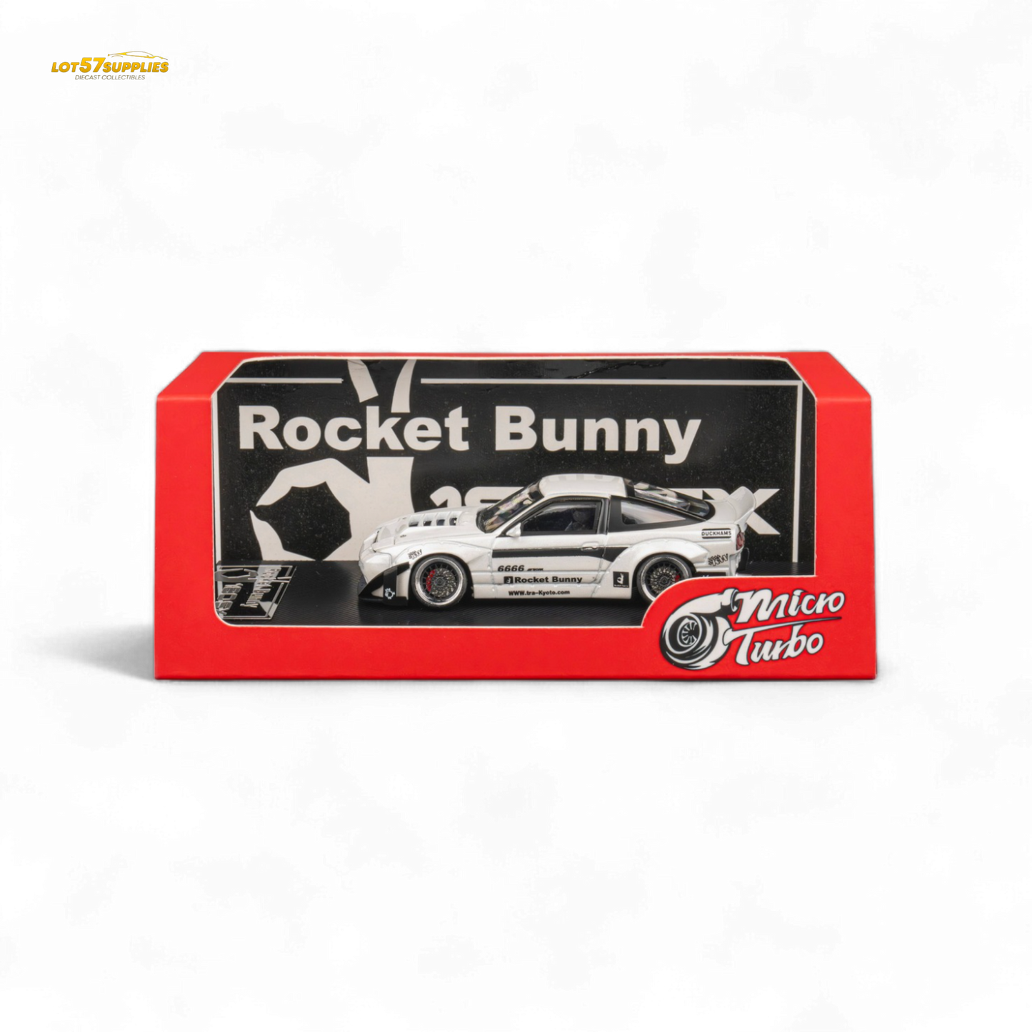 MicroTurbo Custom 180SX - Pandem Rocket Bunny White 1:64