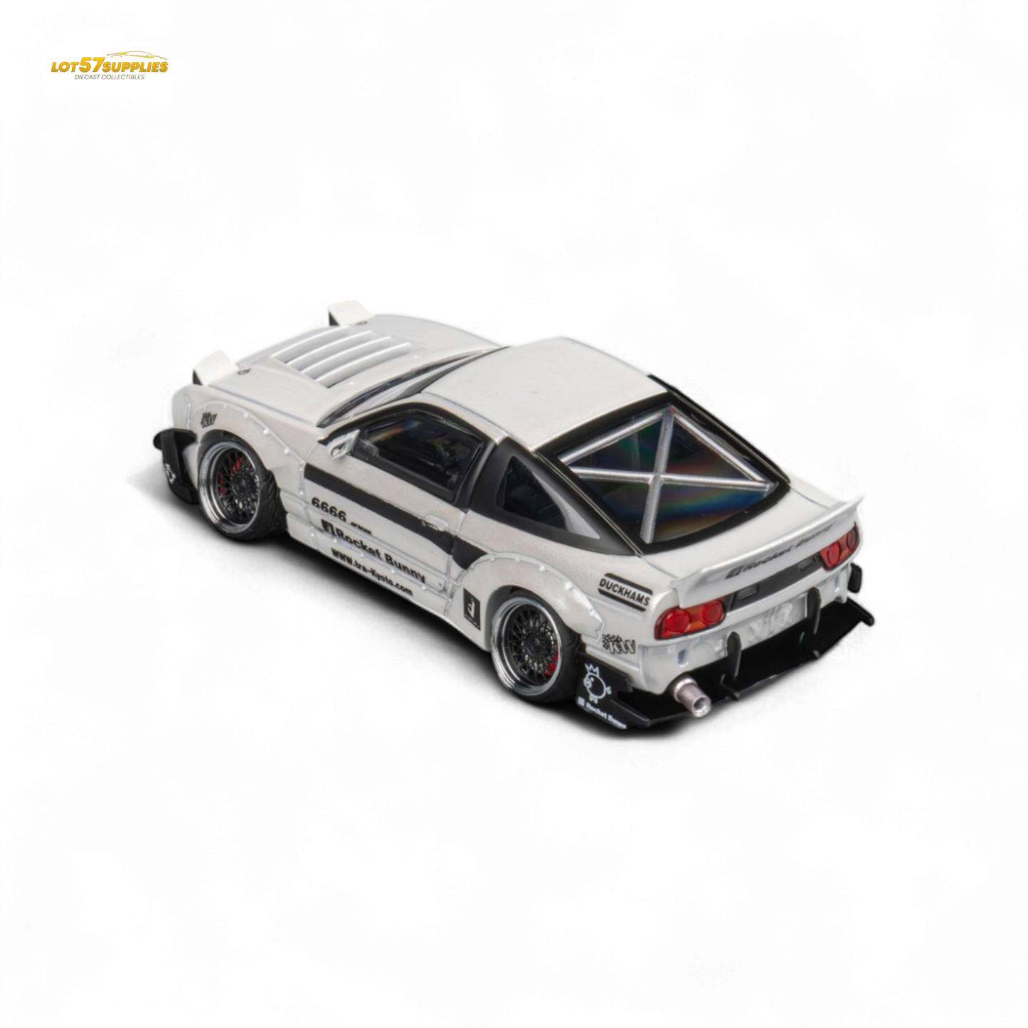 MicroTurbo Custom 180SX - Pandem Rocket Bunny White 1:64