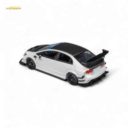 MicroTurbo Honda Civic Type R FD2 Spoon Sports Metallic White 1:64