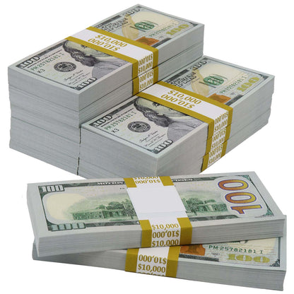 $100,000 BLANK FILLER New Series Stacks by Prop Money Inc
