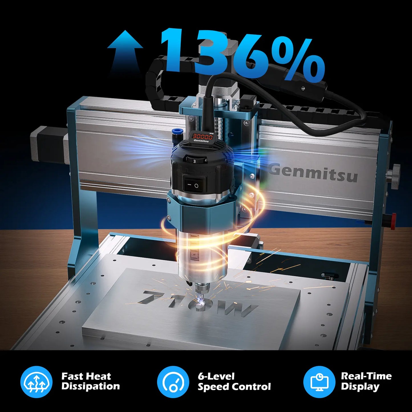 3030-PROVer Ultra Desktop CNC Router for High Precision Metalworking, with Linear Guide & Ball Screw Motion