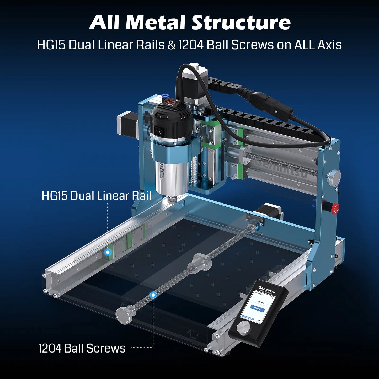 3030-PROVer Ultra Desktop CNC Router for High Precision Metalworking, with Linear Guide & Ball Screw Motion