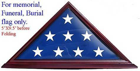 Flag Display Case Frame Stand, Veteran Memorial for 5' X 9.5' Flag - Cherry Finish