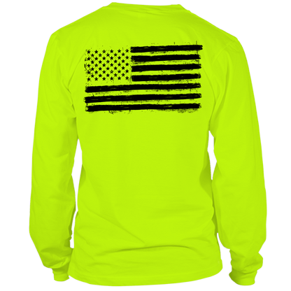 Old Glory - Long Sleeve Safety Yellow Hi-Vis T-Shirt