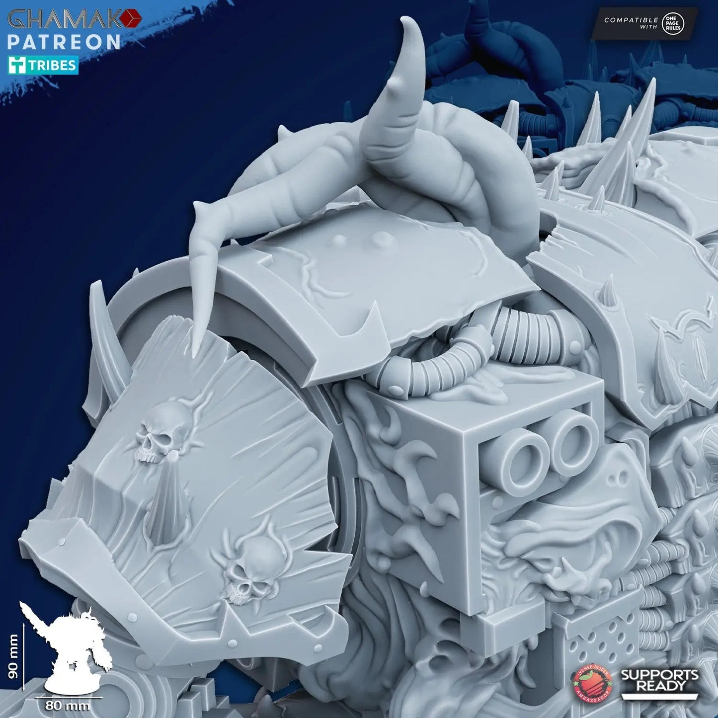 Cursed Sarcophagus by Ghamak Fantasy 28/32mm Scale Miniature, 90mm Tall