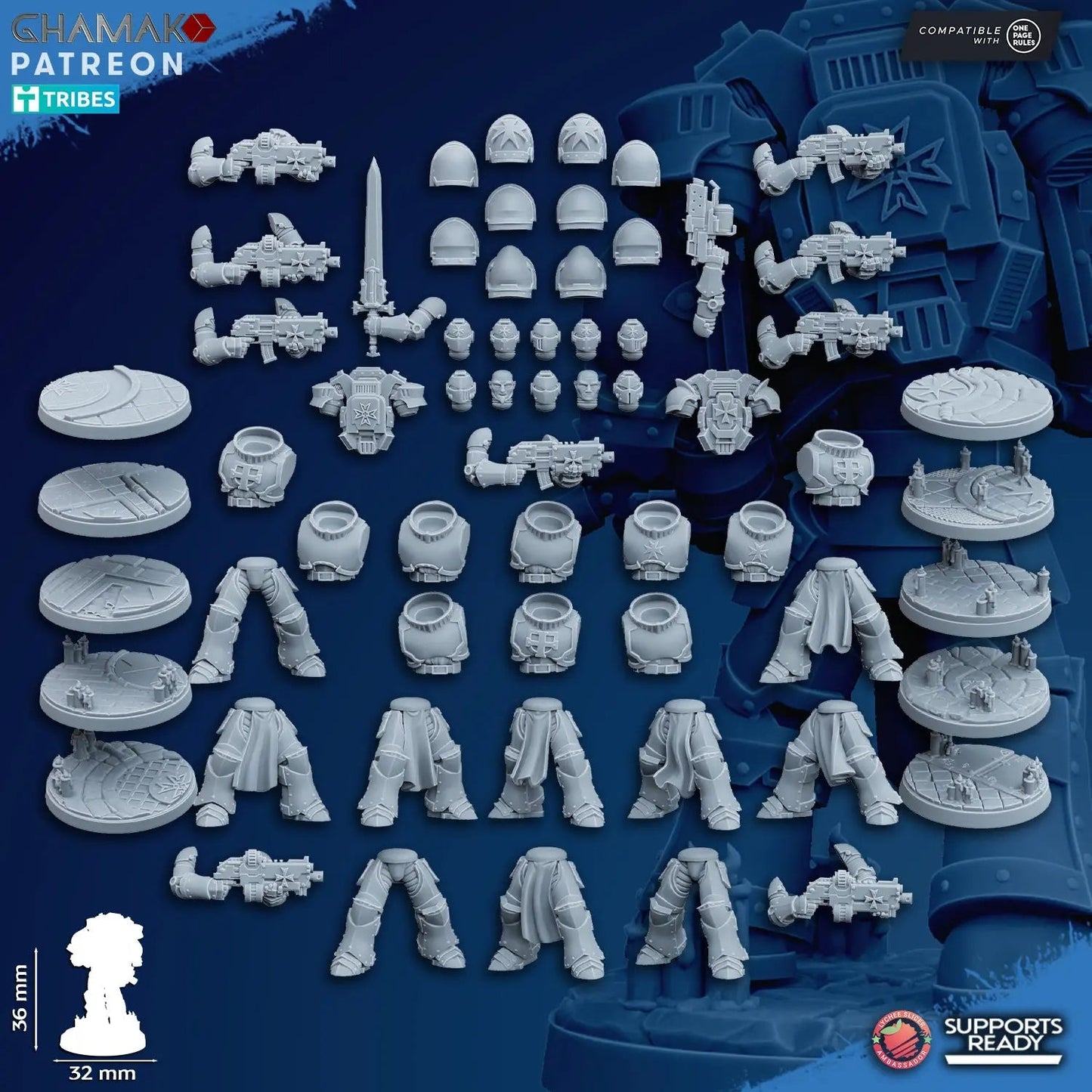 Temple Militum Squad by Ghamak – 10-Unit Resin Printed Sci-Fi Minis (36mm)