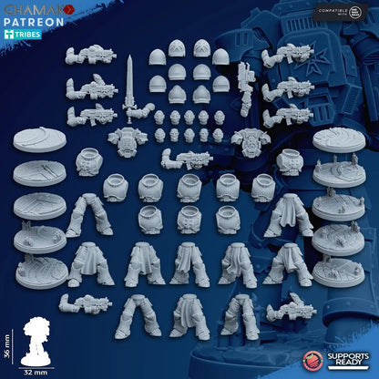 Temple Militum Squad by Ghamak – 10-Unit Resin Printed Sci-Fi Minis (36mm)