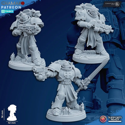 Temple Militum Squad by Ghamak – 10-Unit Resin Printed Sci-Fi Minis (36mm)