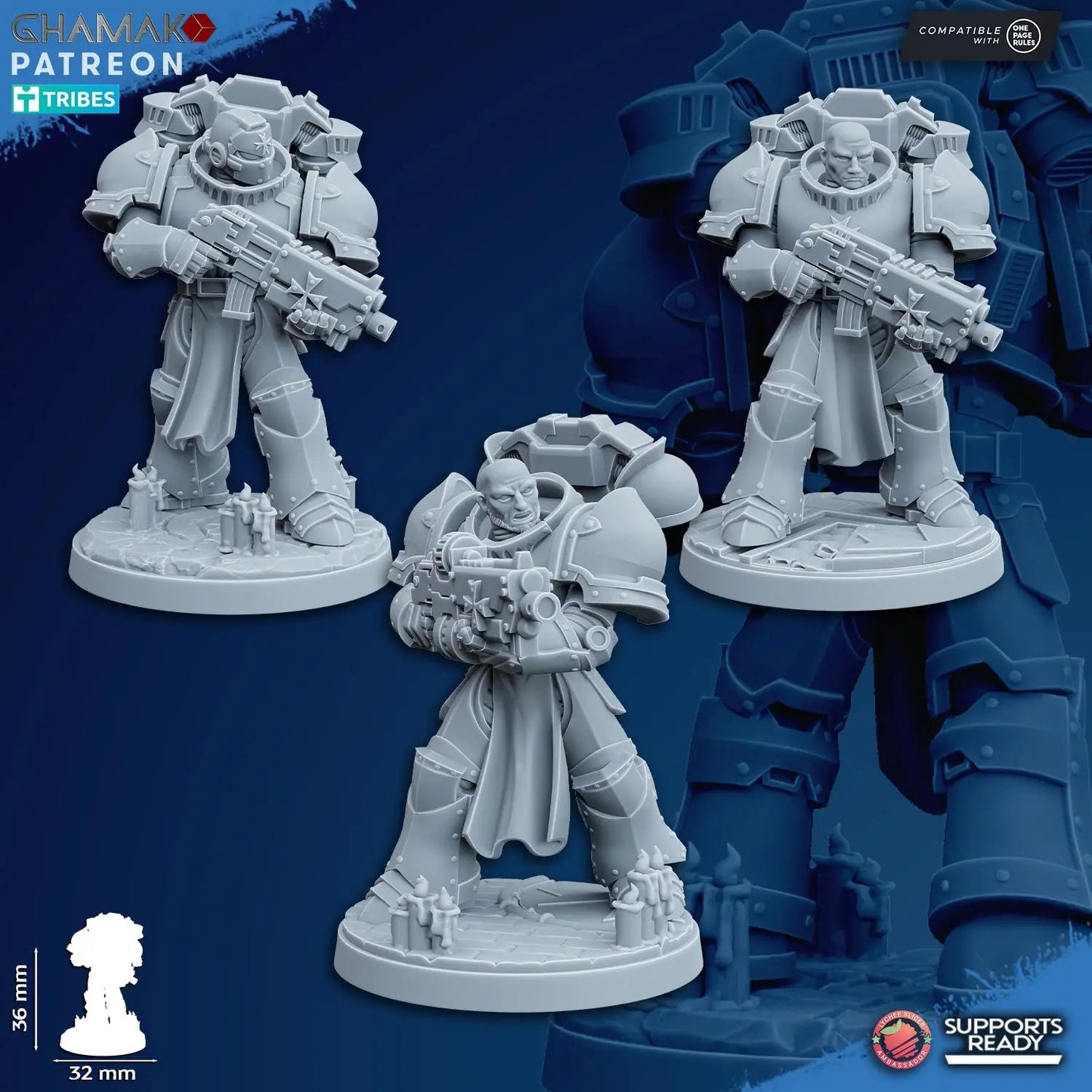 Temple Militum Squad by Ghamak – 10-Unit Resin Printed Sci-Fi Minis (36mm)
