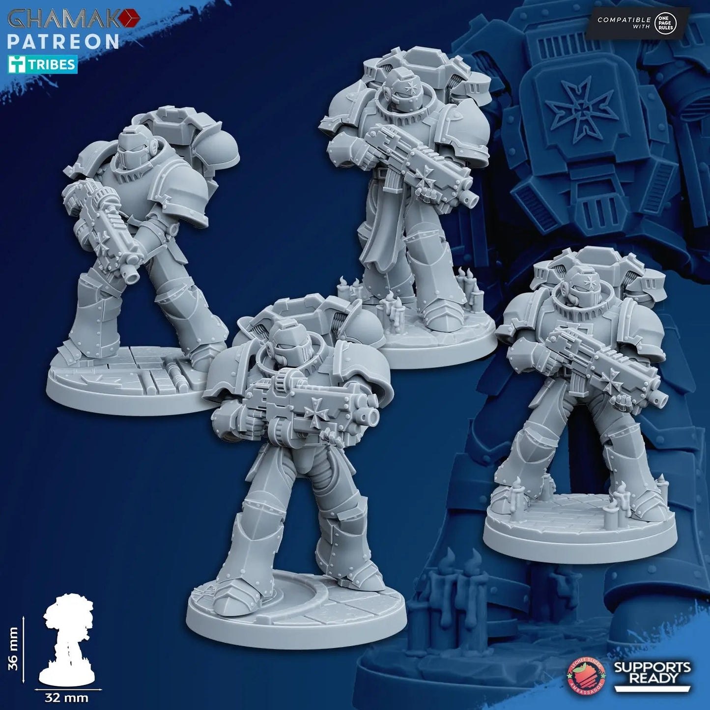 Temple Militum Squad by Ghamak – 10-Unit Resin Printed Sci-Fi Minis (36mm)