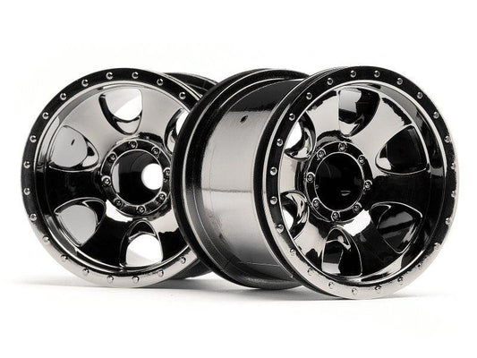 HPI 105280 Warlock Wheel Black Chrome 2.2" (2) Savage E-Firestorm Wheely King