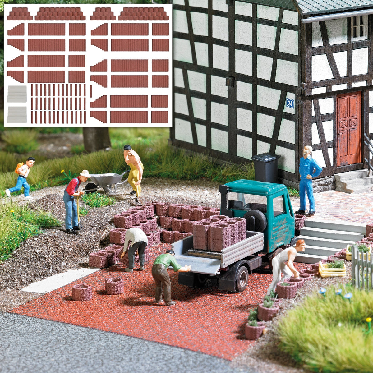 Busch 7871 HO Scale Planters and Palisades, Brown