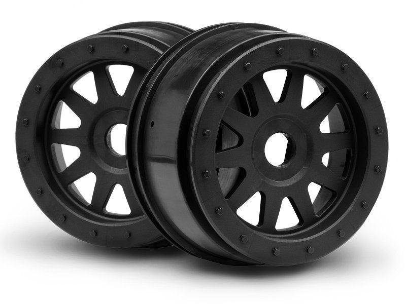 HPI 106896 TR-10 Glue-Lock Wheel Black (120x60mm/2pcs) Glue-Lock Tires Super