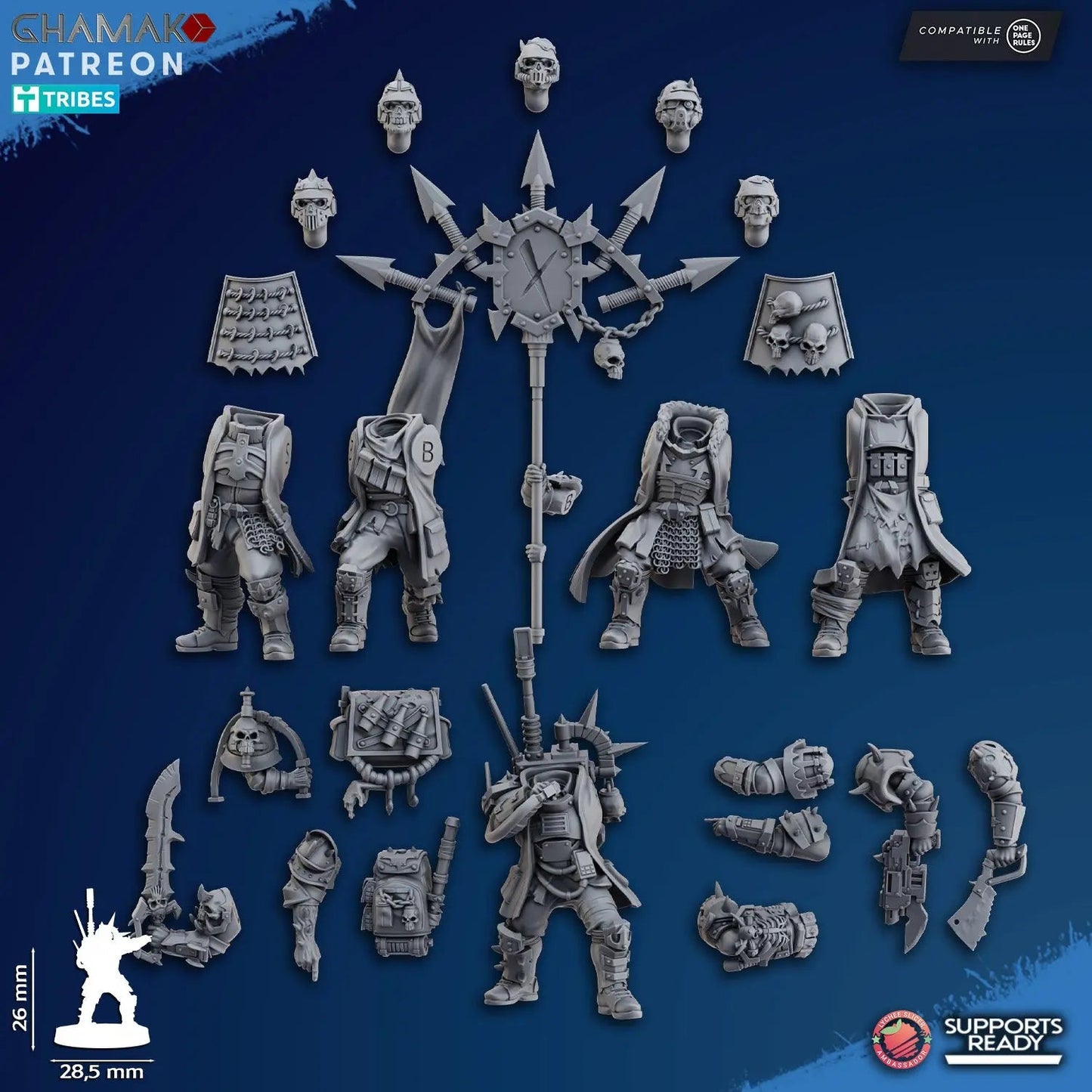 Dictator Squad by Ghamak - 5-Unit Resin Printed Sci-Fi Command (26mm)