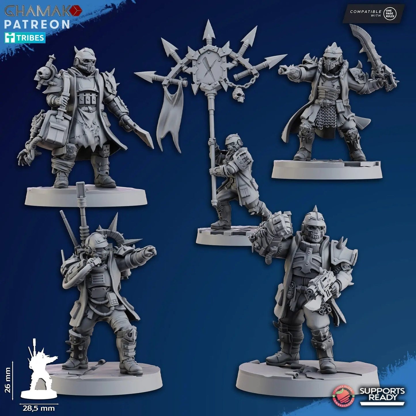 Dictator Squad by Ghamak - 5-Unit Resin Printed Sci-Fi Command (26mm)