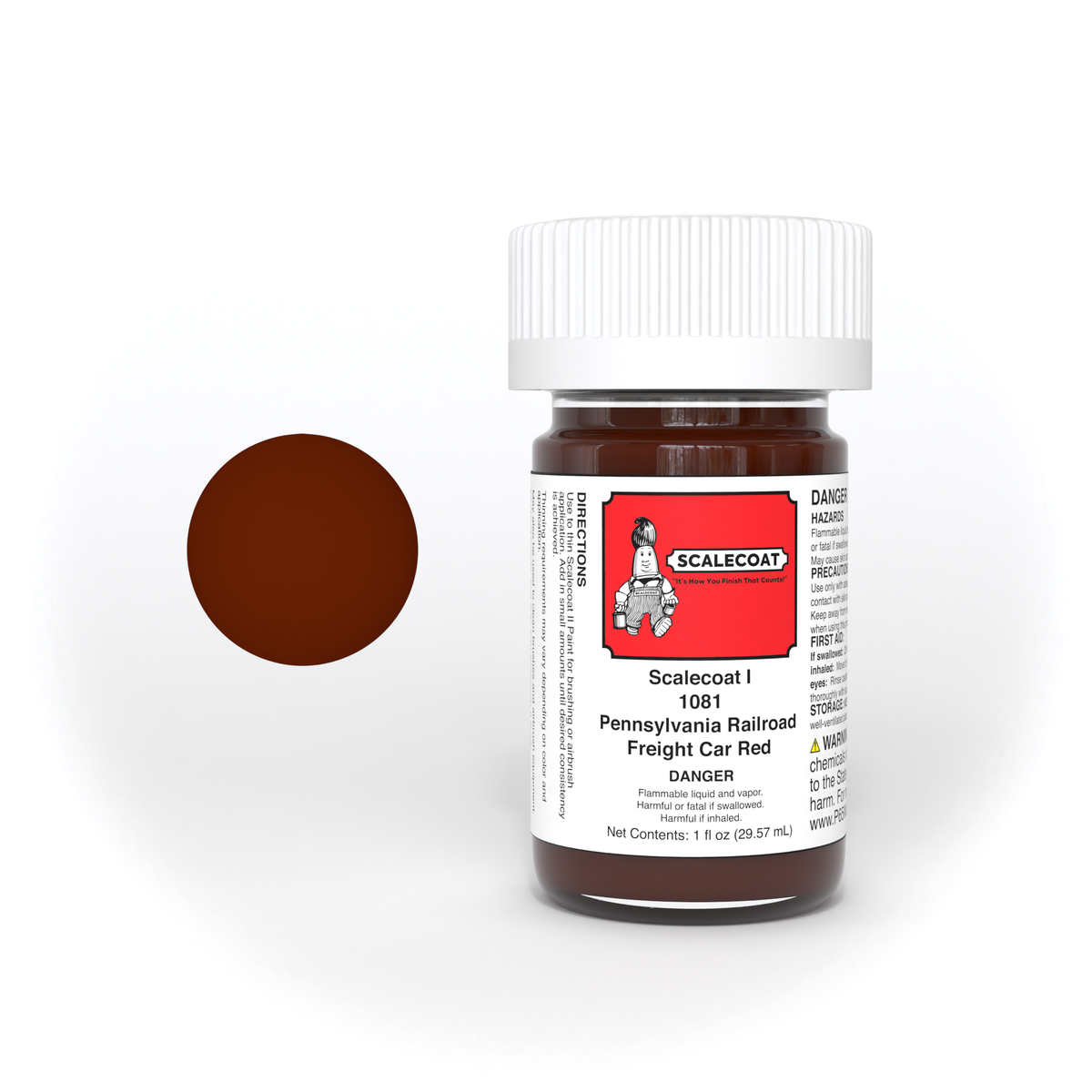 Scalecoat I Pennsylvania Railroad Freight Car Red 1oz - 1081
