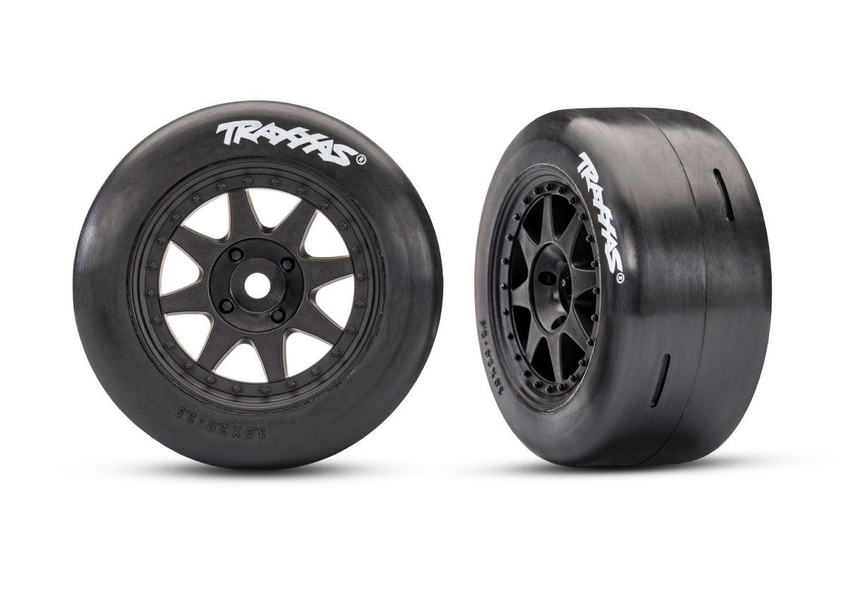Traxxas 10876-BLK Black Front Mini Rally Slick Tires