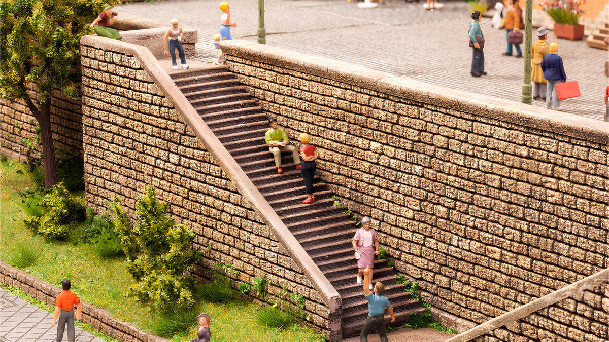 Noch 58303 HO Scale Hard Foam Stair Set, Left, Right & Straight