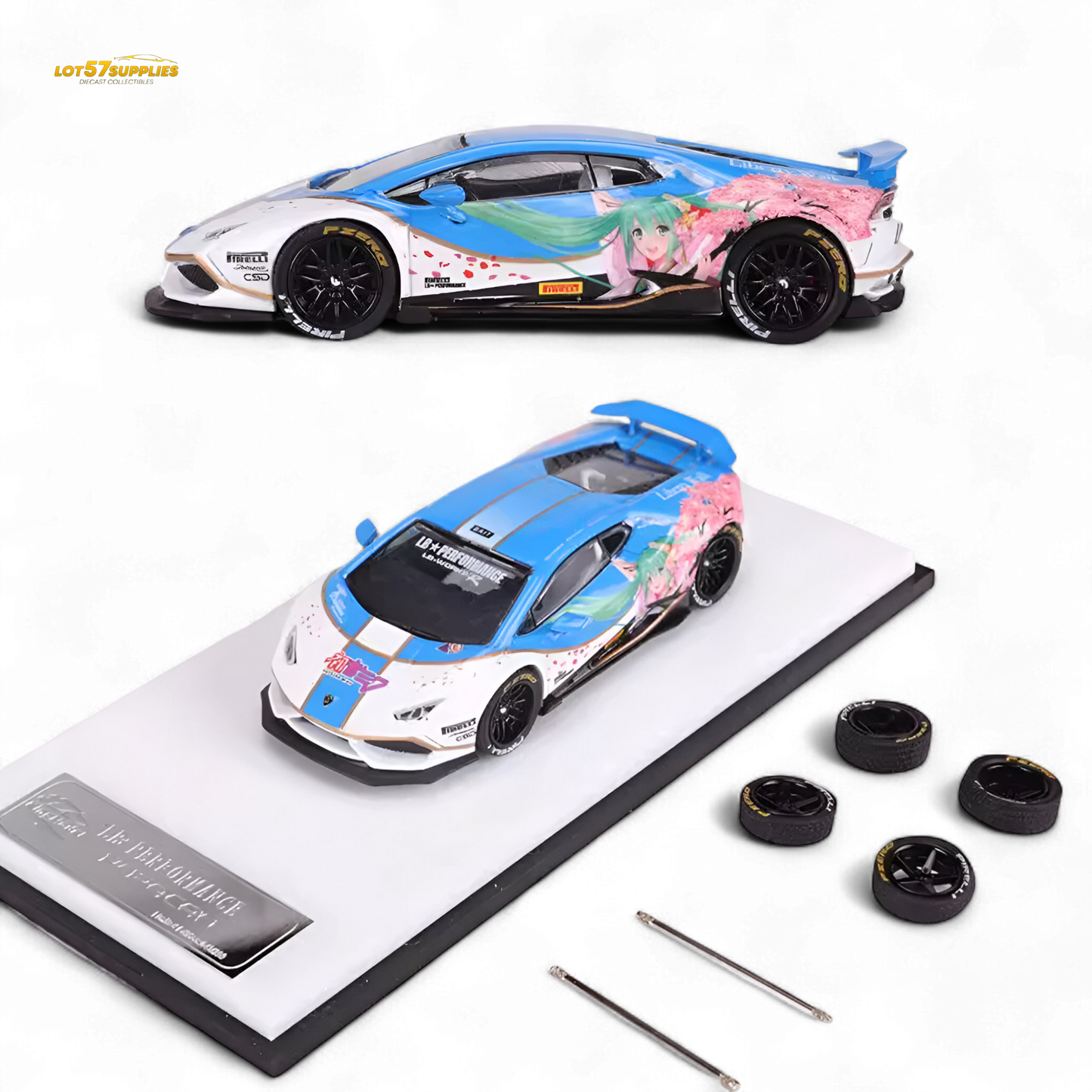 King Model Lamborghini Huracan LP610 LB 1.0 Hatsune Blue 1:64