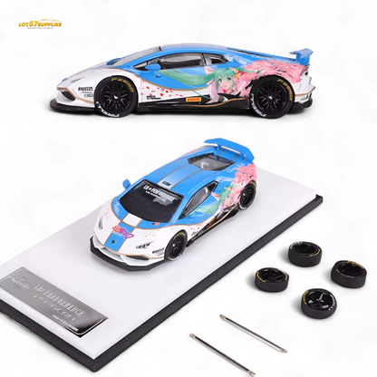 King Model Lamborghini Huracan LP610 LB 1.0 Hatsune Blue 1:64