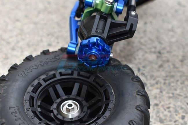 GPM ALUMINUM WHEEL HUB HEX (+10MM) TRAXXAS 1/10 MAXX 4WD BLUE