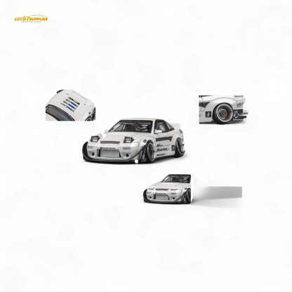 MicroTurbo Custom 180SX - Pandem Rocket Bunny White 1:64