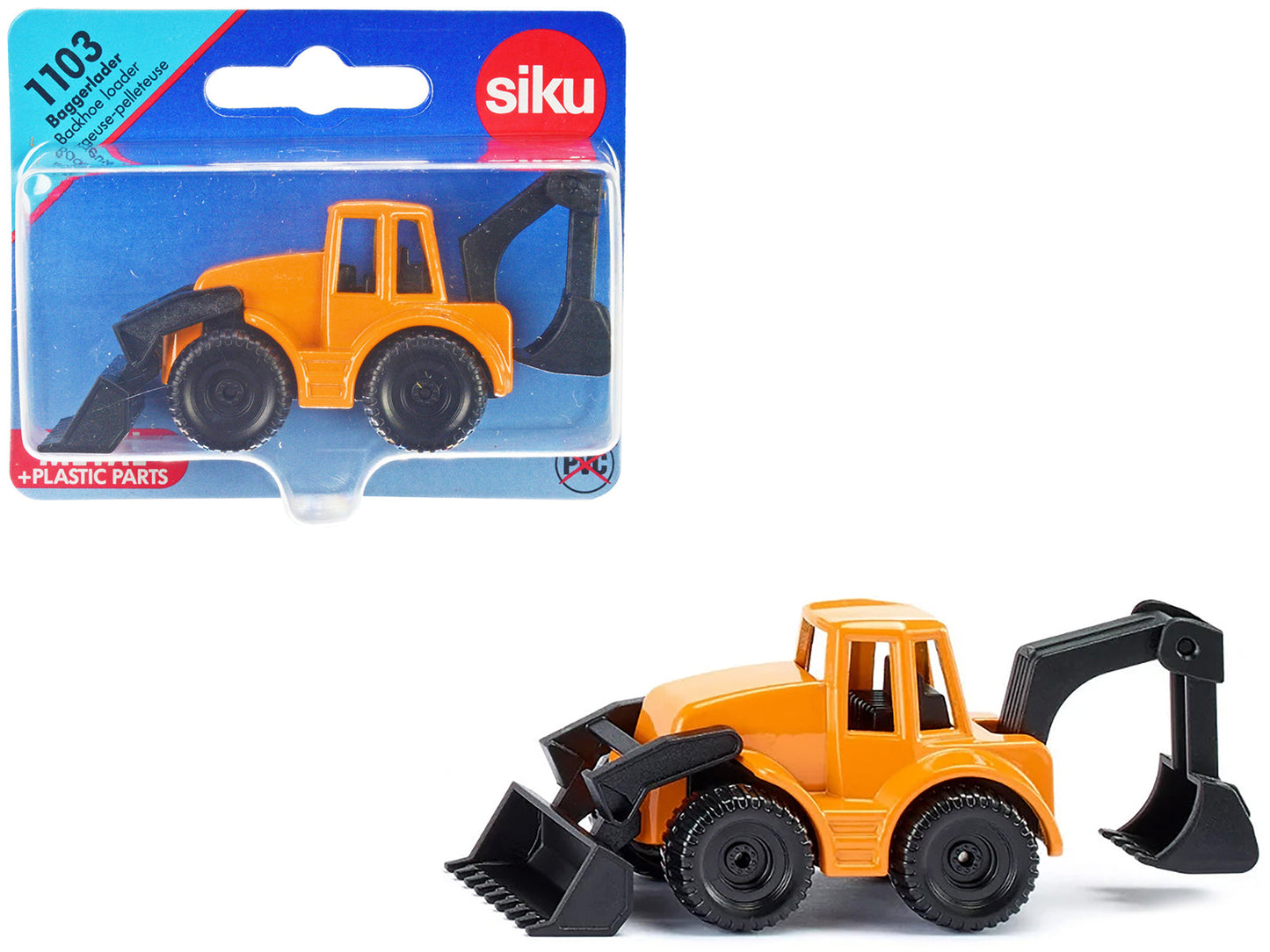 Backhoe Loader Yellow and Black Diecast Model by Siku  free shipping USA