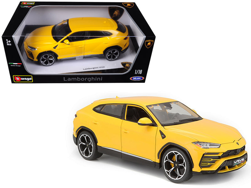 Lamborghini Urus Yellow 1/18 Diecast Model Car by Bburago  free shipping USA
