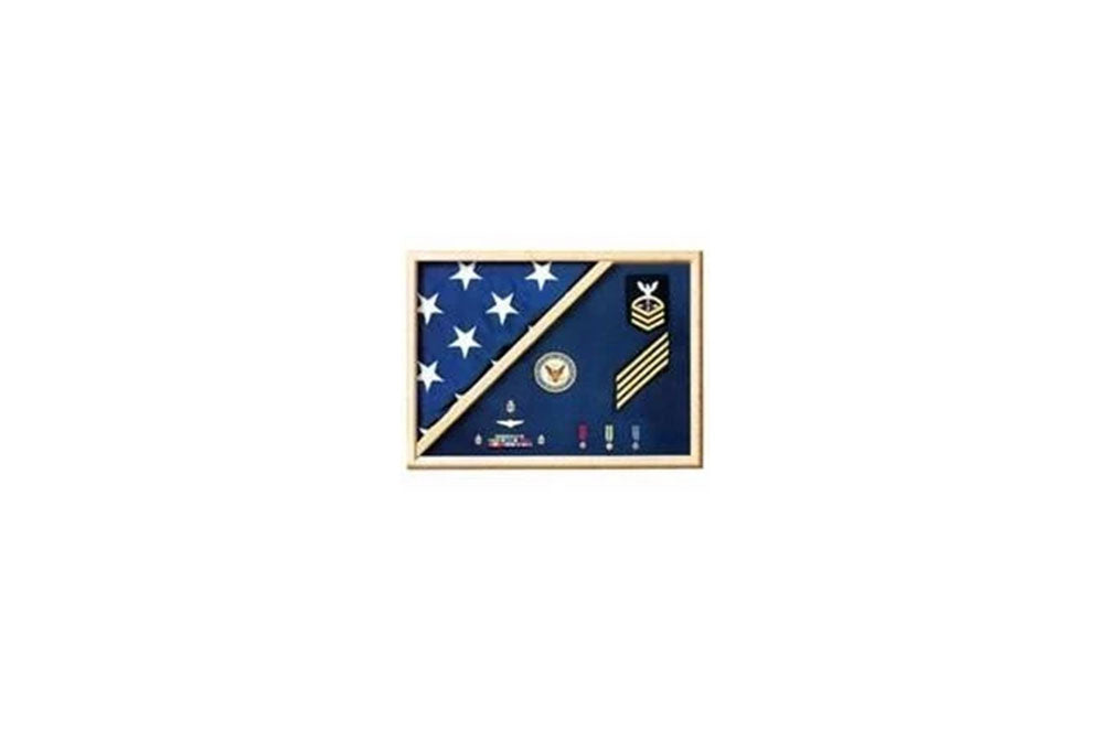 Flag Display Case American Flag Box Burial Flag Case - Oak
