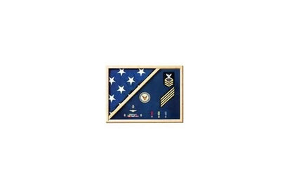 Flag Display Case American Flag Box Burial Flag Case - Oak