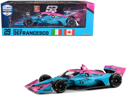 Dallara IndyCar #29 Devlin DeFrancesco "EVTEC Performance Group" Andretti Steinbrenner Autosport (Road Course Configuration) "NTT IndyCar Series" (2023) 1/18 Diecast Model Car by Greenlight  free shipping USA