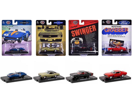 "Auto-Drivers" Set of 4 pieces in Blister Packs Release 111 Limited Edition to 9600 pieces Worldwide 1/64 Diecast Model Cars by M2 Machines  free shipping USA